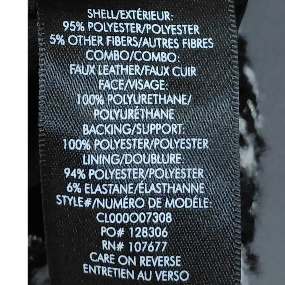 Alice + Olivia Classics Faux Leather Tweed Houndstooth Skirt Women Size 8